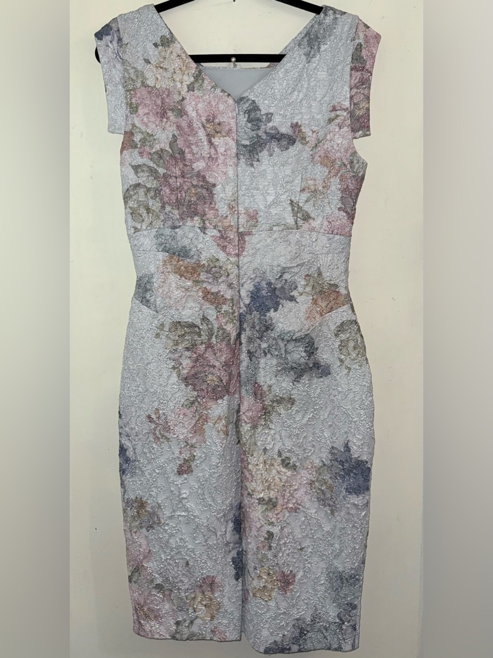Adrianna Papell Pastel Floral Lace Sheath Dress Size 12 - Picture 5 of 11